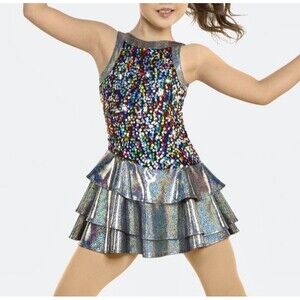 Revolution Dance Costume 25759 Can’t Get Enough Sequin Top Tiered Skirt